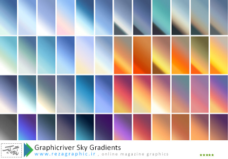 مجموعه گرادینت آسمان برای فتوشاپ گرافیک ریور - Graphicriver Sky Gradients
